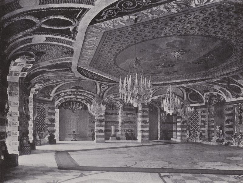 Poczdam, Nowy Pałac, Sala Muszli (zdjęcie czarno-białe) autorstwa Photographer German