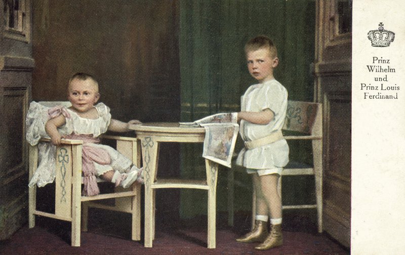 Książę Wilhelm i Książę Ludwik Ferdynand z Niemiec (zdjęcie kolorowe) autorstwa Photographer German