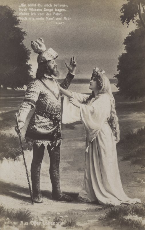Produkcja opery Richarda Wagnera „Lohengrin” (zdjęcie czarno-białe) autorstwa Photographer German
