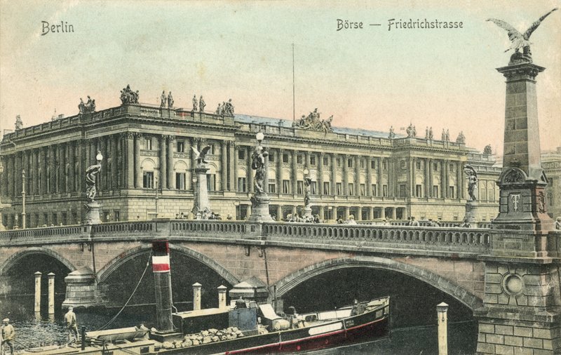 Giełda, Friedrichstrasse, Berlin (kolorowe zdjęcie) autorstwa Photographer German