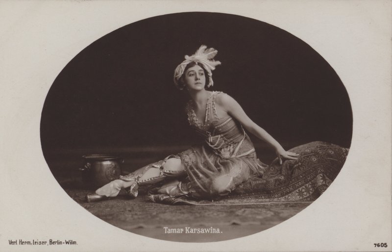 Tamara Karsavina, rosyjska baletnica i nauczycielka baletu (zdjęcie czarno-białe) autorstwa Photographer German