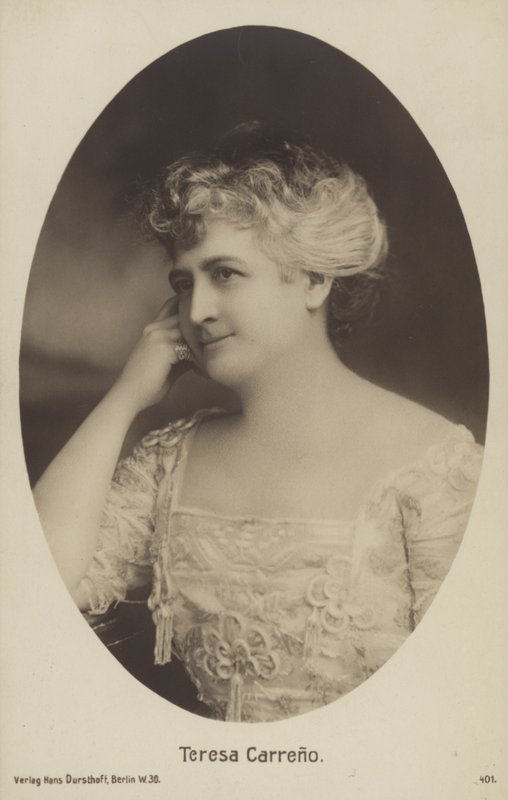 Teresa Carreno, wenezuelska pianistka, piosenkarka, kompozytorka i dyrygentka (zdjęcie czarno-białe) autorstwa Photographer German