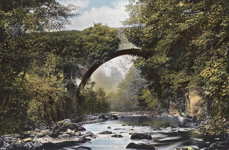 Irlandia: Dargle Bridge, hrabstwo Wicklow (kolorowe zdjęcie) autorstwa Photographer Irish