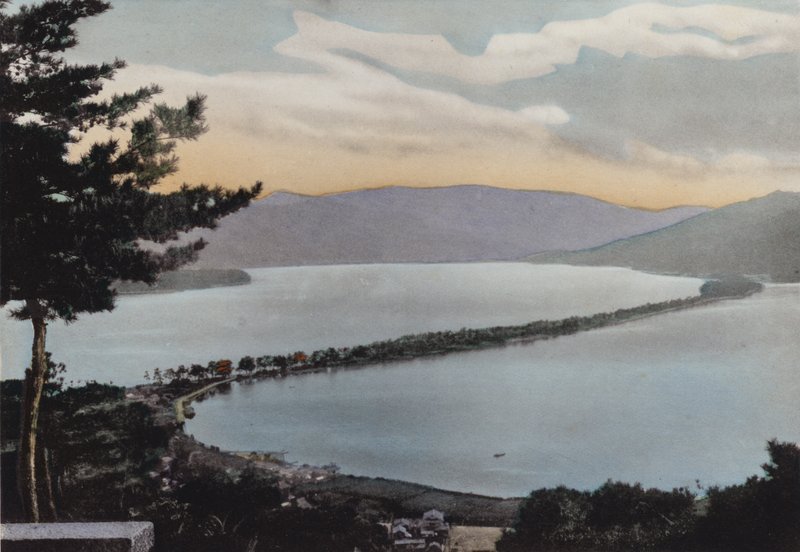 Japonia, ok. 1912: Amano-Hashidate jedna z trzech najbardziej znanych scen w Japonii; Około 80 mil od Kioto (zdjęcie) autorstwa Photographer Japanese