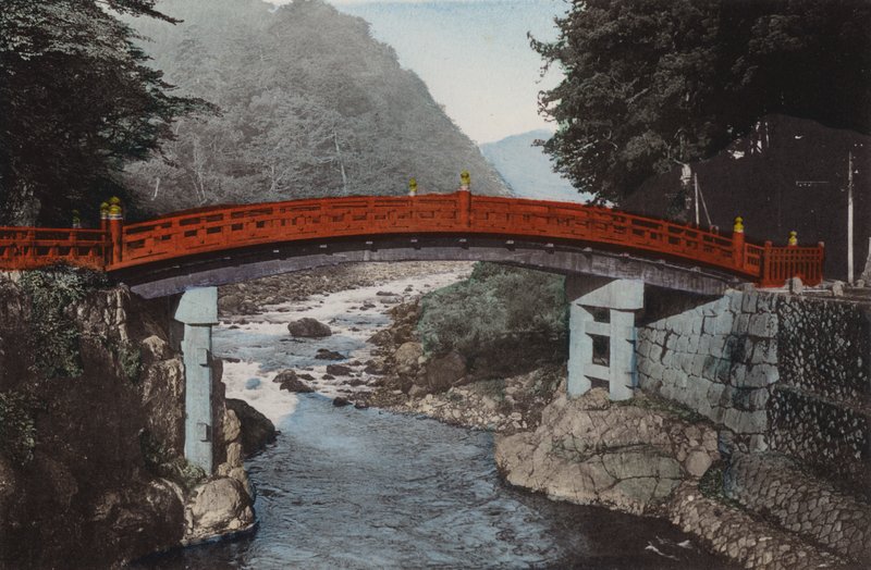 Japonia, ok. 1912: Święty Most w Nikko, 90 mil na północ od Tokio (zdjęcie) autorstwa Photographer Japanese