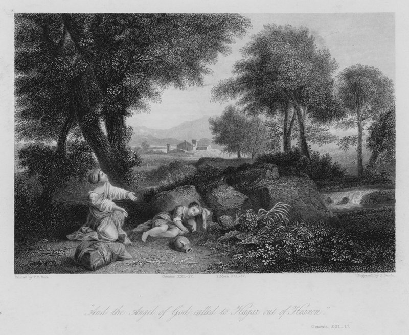 Hagar na pustyni, Księga Rodzaju XXI autorstwa Pier Francesco Mola