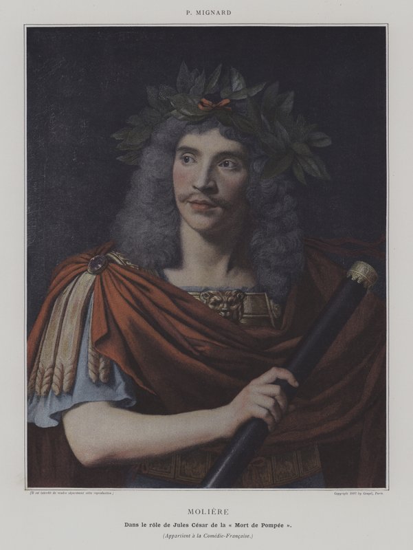 Moliere dans le role de Jules Cesar de la „Mort de Pompee” (Molier w roli Juliusza Cezara w Śmierci Pompejusza) (zdjęcie kolorowe) autorstwa Pierre (after) Mignard