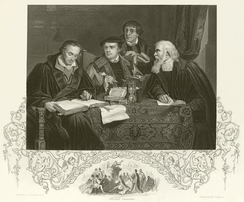 Luter, Melanchton, Pomeranus i Cruciger autorstwa Pierre Antoine Labouchere