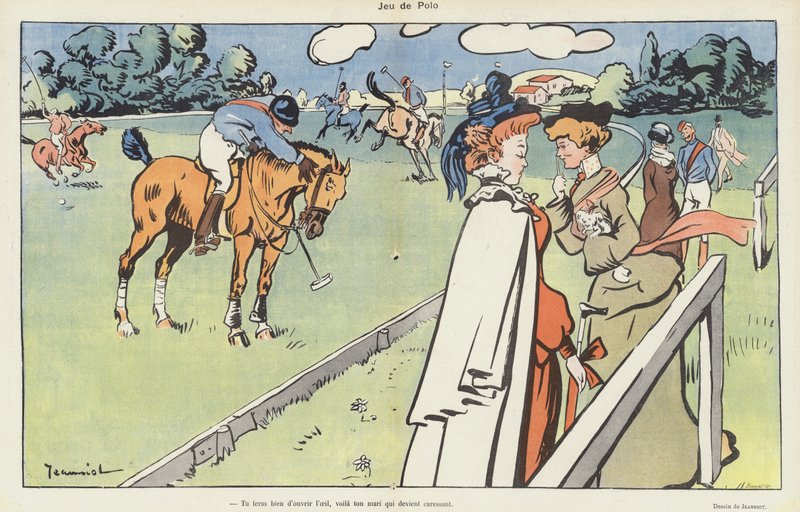 Gra w polo. Ilustracja do Le Rire autorstwa Pierre Georges Jeanniot