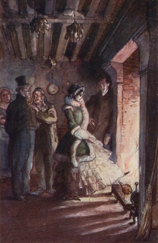 Madame Bovary po przejściu do kuchni podeszła do kominka (kolor lito) autorstwa Pierre Georges Jeanniot