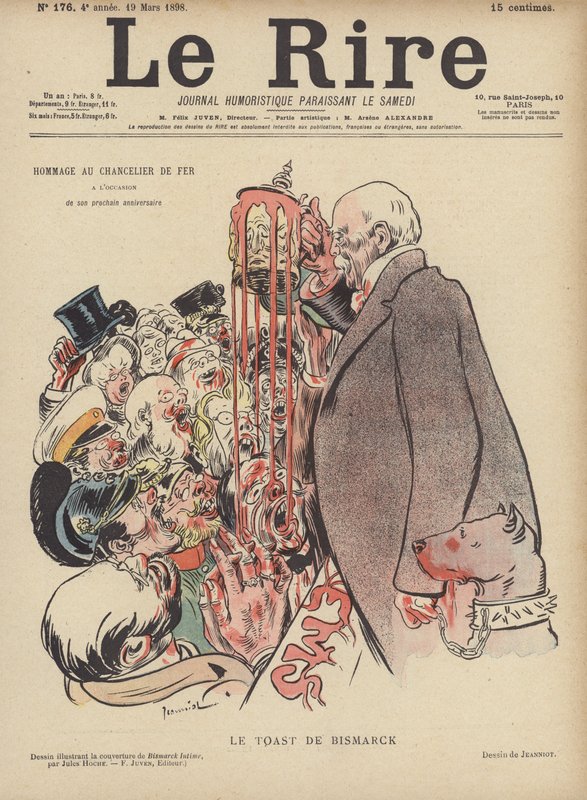 Toast Bismarcka. Ilustracja do Le Rire autorstwa Pierre Georges Jeanniot