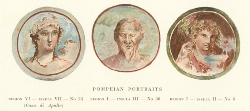 Portrety Pompejańskie (kolor lito) autorstwa Pierre Gusman