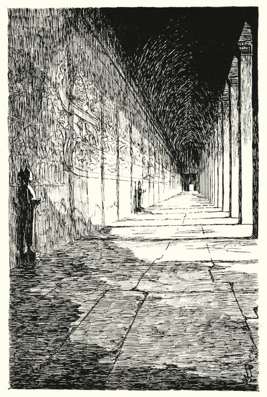 Galeria I kondygnacji, Angkor Vat (grafika) autorstwa Pierre Jeannerat de Beerski