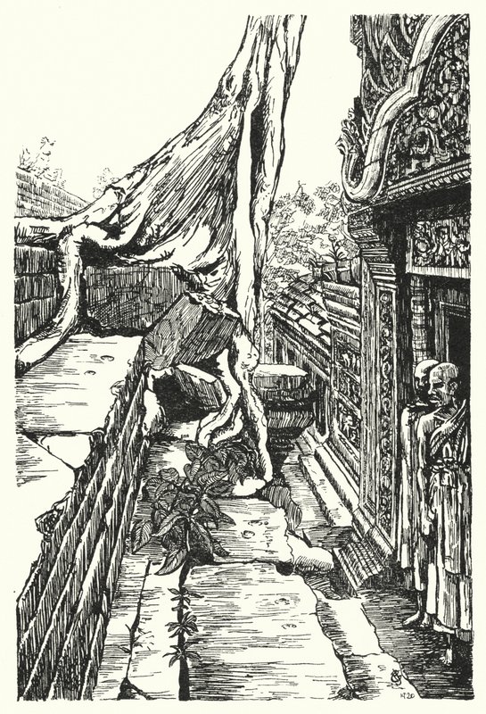 Na II kondygnacji Baphuon (rycina) autorstwa Pierre Jeannerat de Beerski