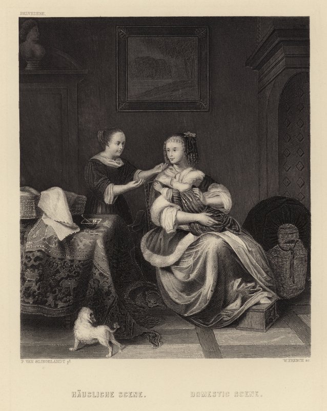 Scena domowa autorstwa Pieter Cornelisz van Slingelandt
