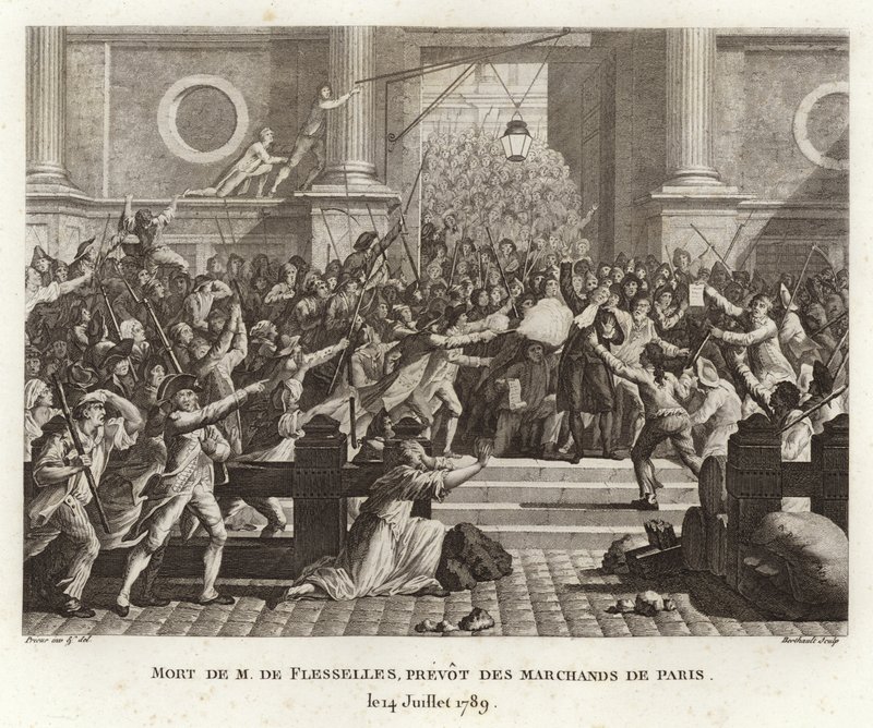 Śmierć Jacquesa de Flesselles autorstwa Prieur