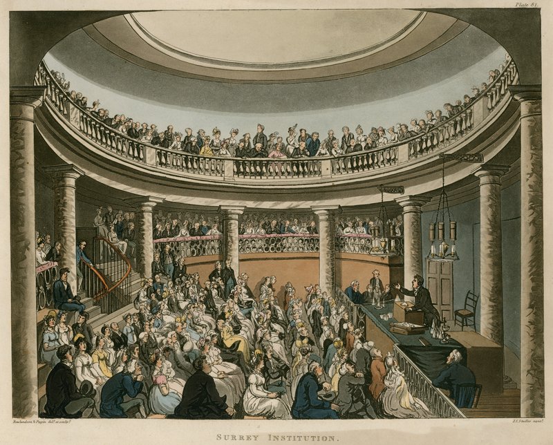 Surrey Institution, Southwark autorstwa Pugin and Rowlandson
