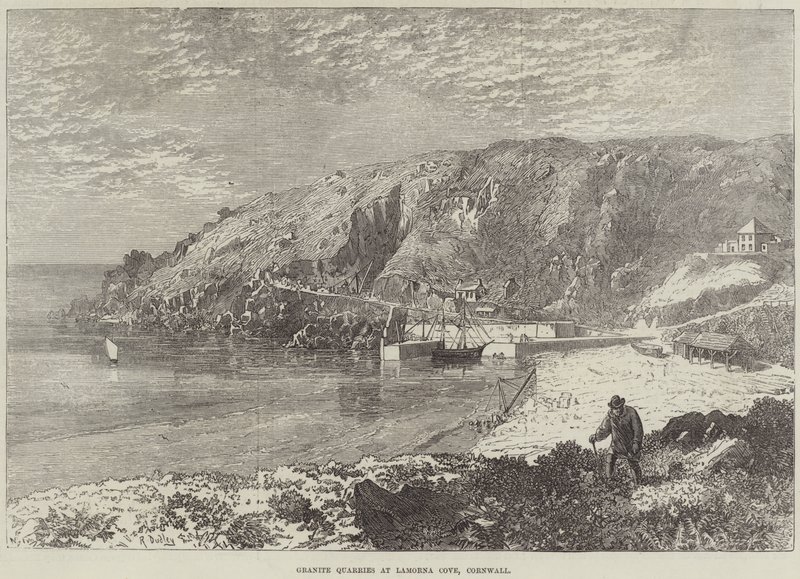 Kamieniołomy granitu w Lamorna Cove w Kornwalii autorstwa R. Dudley