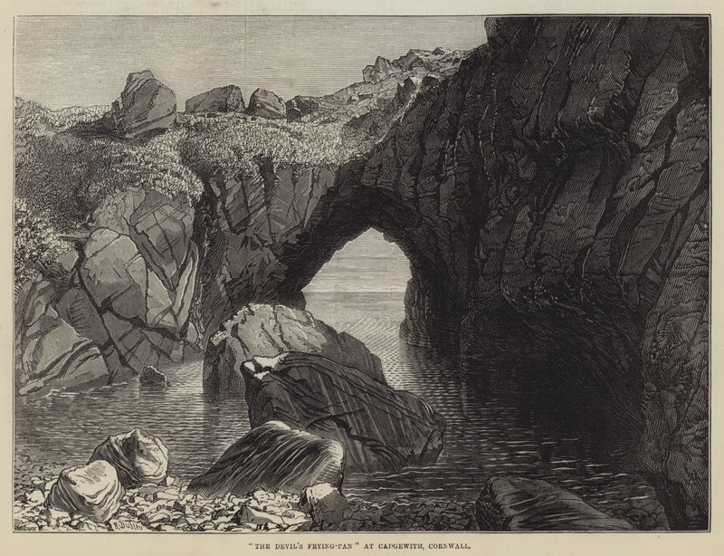 Patelnia Diabła w Cadgwith, Kornwalia autorstwa R. Dudley