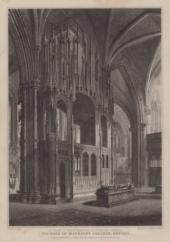 Sanktuarium biskupa Waynflete, założyciela Magdalen College w Oksfordzie, w katedrze w Winchester (rycina) autorstwa R. (after) Essex