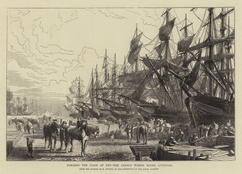Pod koniec dnia, Canada Timber Docks, Liverpool autorstwa R. Dudley