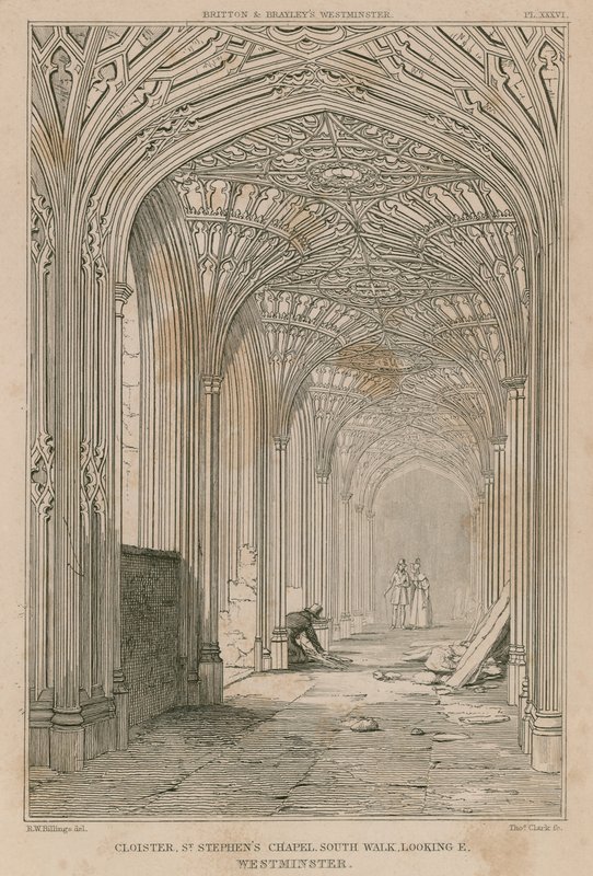 Klasztor, kaplica św Szczepana, Westminster, patrząc na wschód autorstwa R. W. Billings