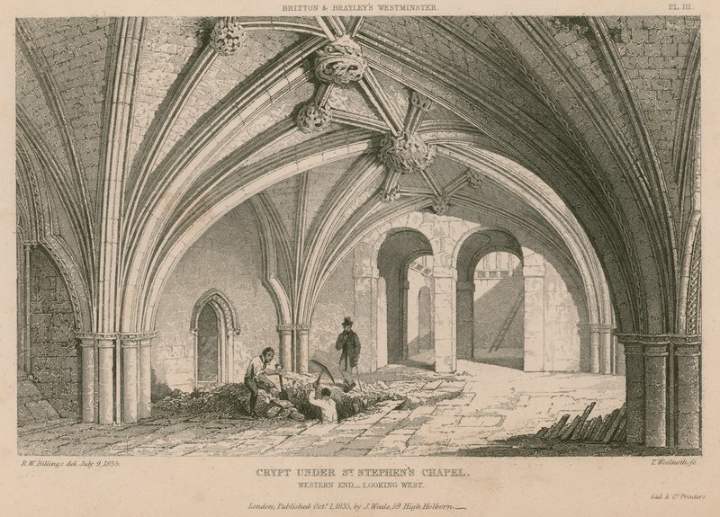 Krypta pod kaplicą św. Szczepana, Pałac Westminsterski autorstwa R. W. Billings