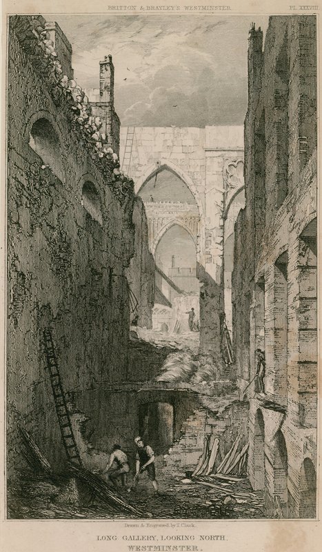 Długa Galeria, kaplica św. Szczepana, Westminster, Londyn, patrząc od północy autorstwa R. W. Billings