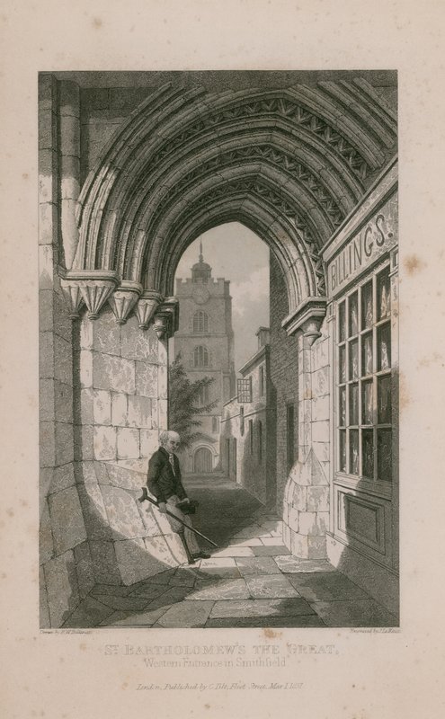 Klasztor św. Bartłomieja, Smithfield autorstwa R. W. Billings