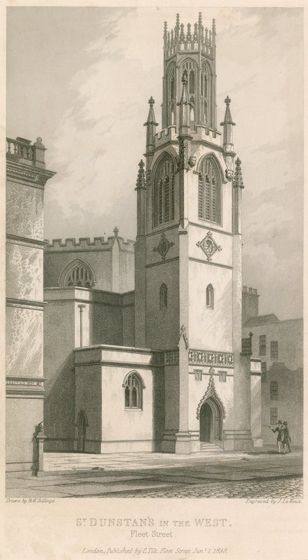 St Dunstan na Zachodzie; Kościół św. Dunstana, Fleet Street, Londyn autorstwa R. W. Billings