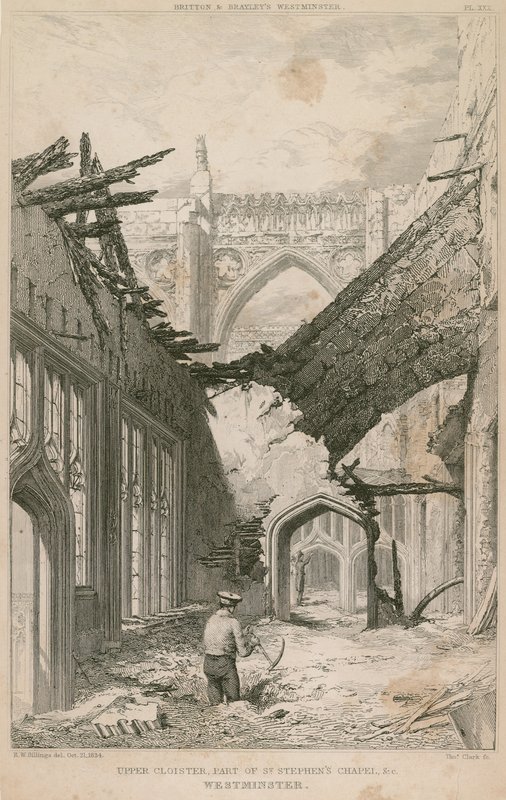 Upper Cloister, część kaplicy św Szczepana, Westminster, Londyn autorstwa R. W. Billings