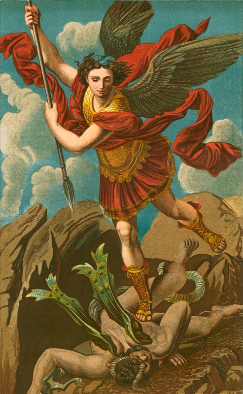Św. Michał pokonujący szatana autorstwa Raffaello Sanzio Raphael