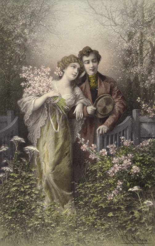 Para z kwiatem autorstwa Raimund Ritter Von Brennerstein Wichera