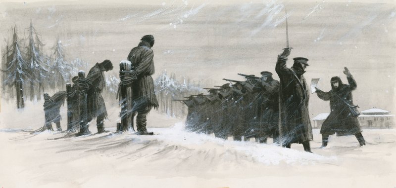 Ułaskawienie w ostatniej chwili uratowało Fiodora Dostojewskiego przed plutonem egzekucyjnym autorstwa Ralph Bruce