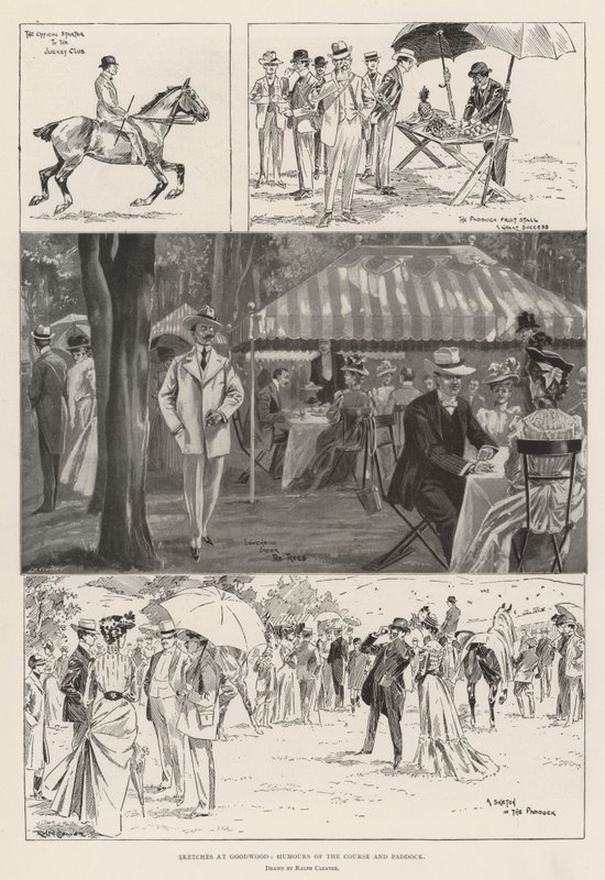 Szkice w Goodwood, Humours of the Course i Paddock autorstwa Ralph Cleaver