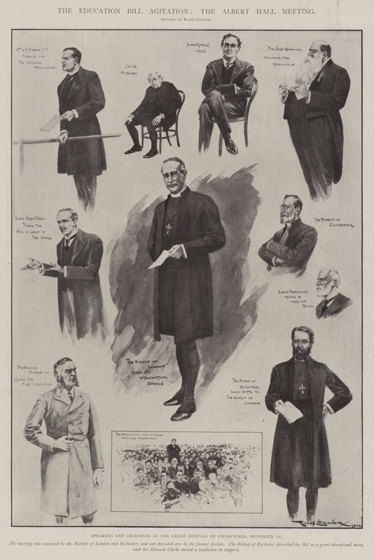 Pobudzenie ustawy o edukacji, spotkanie w Albert Hall autorstwa Ralph Cleaver