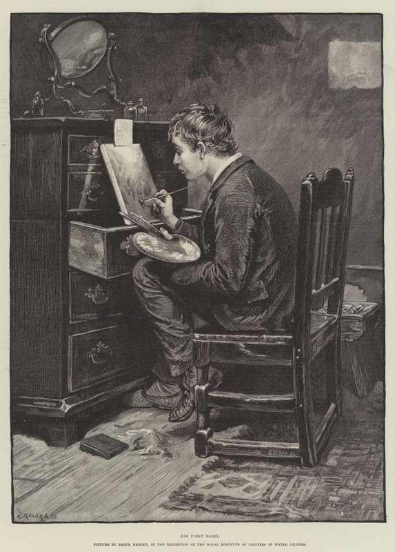 Jego pierwsza sztaluga autorstwa Ralph Hedley