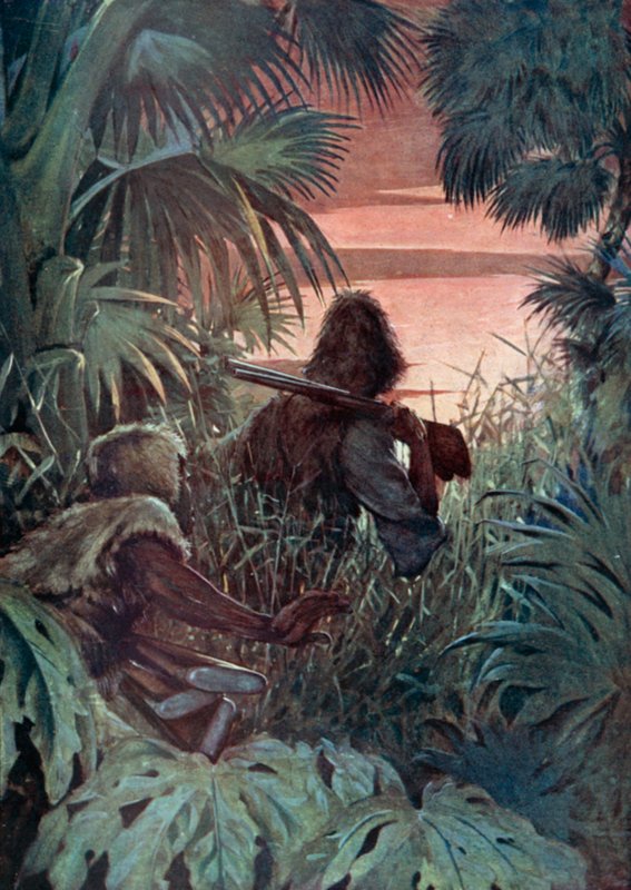 Ilustracja do Robinsona Crusoe autorstwa Daniela Defoe (kolor lito) autorstwa Ralph Noel Pocock