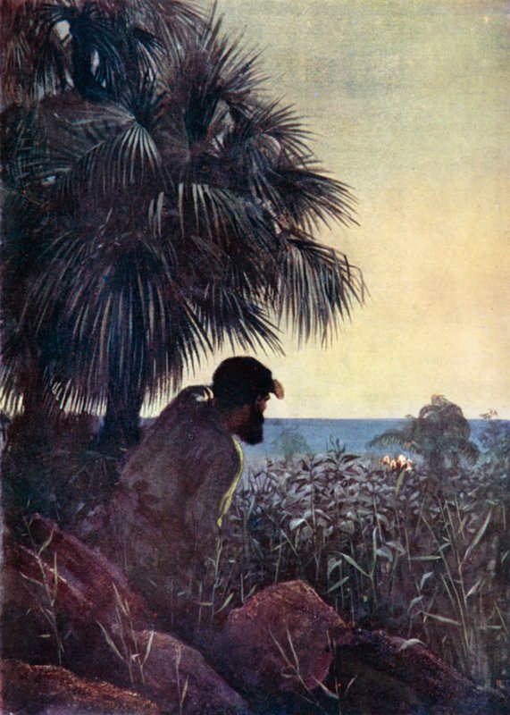 Ilustracja do Robinsona Crusoe autorstwa Daniela Defoe (kolor lito) autorstwa Ralph Noel Pocock
