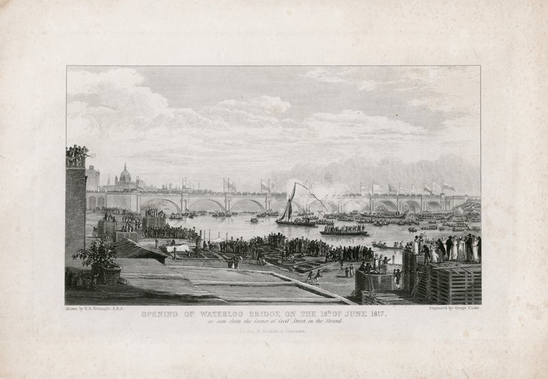 Waterloo Bridge, Londyn, otwarcie 18 czerwca 1817 r. autorstwa Ramsay Richard Reinagle