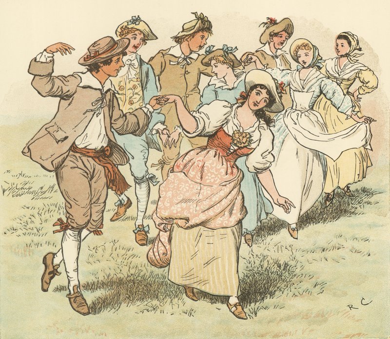 Przyjdź lassy i chłopcy autorstwa Randolph Caldecott