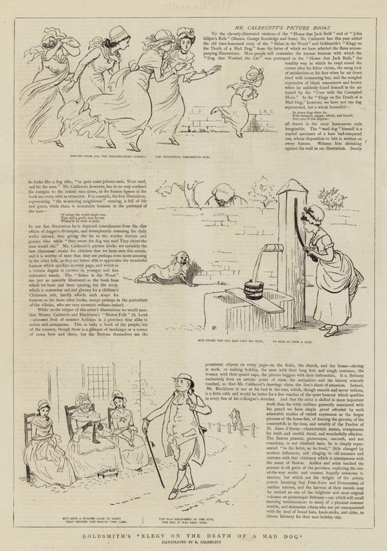 Elegia złotnika o śmierci wściekłego psa autorstwa Randolph Caldecott