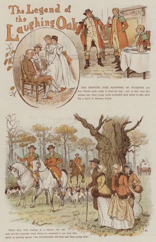 Legenda Roześmianego Dębu (chromolitho) autorstwa Randolph Caldecott