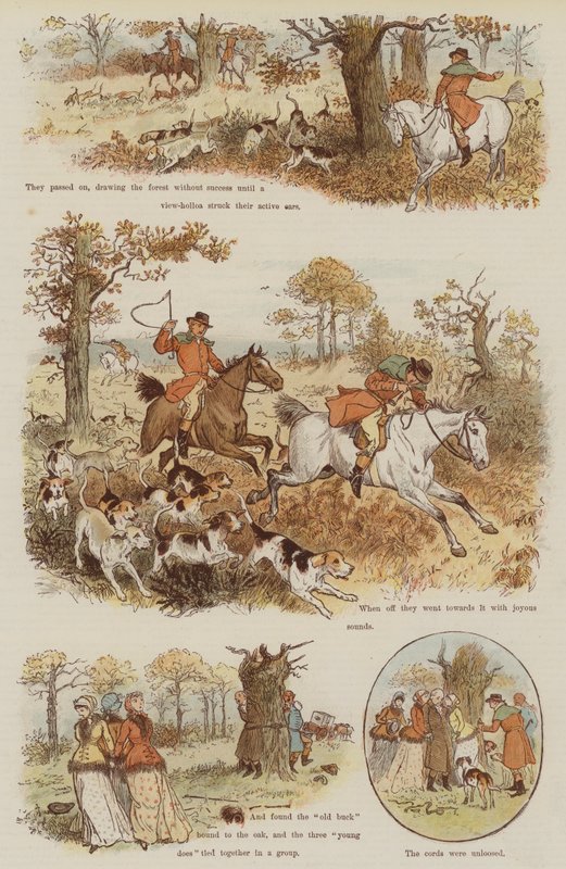 Legenda Roześmianego Dębu (chromolitho) autorstwa Randolph Caldecott