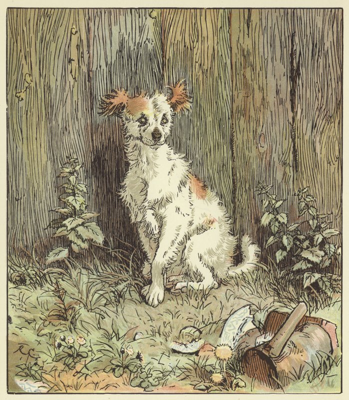 Elegia o śmierci szalonego psa (kolor lito) autorstwa Randolph Caldecott