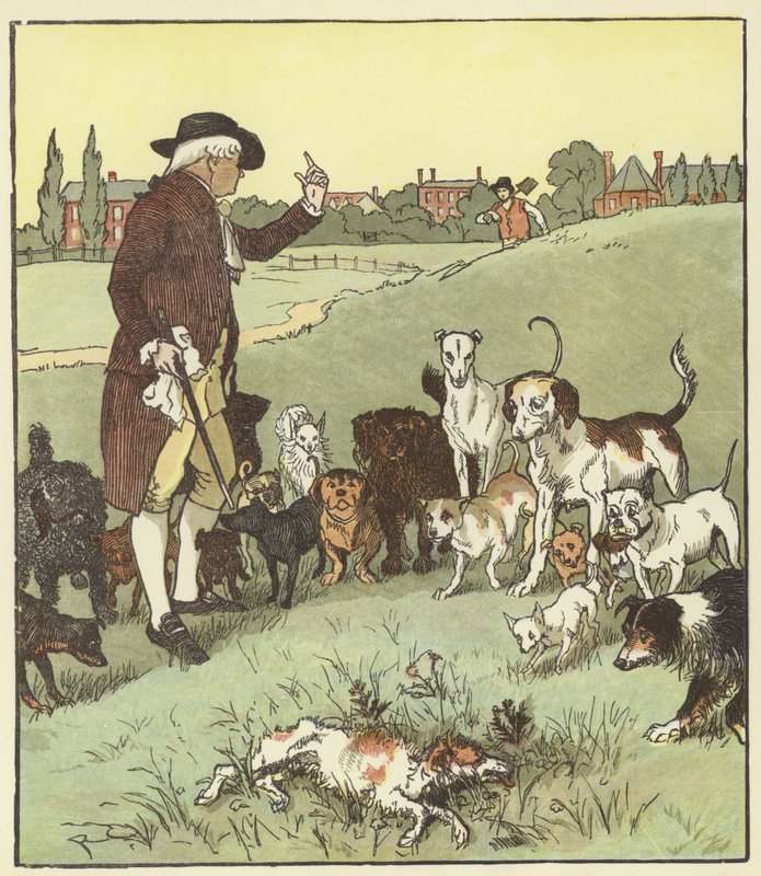 Elegia o śmierci wściekłego psa autorstwa Randolph Caldecott