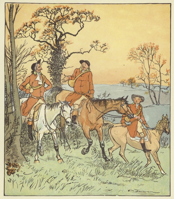 Trzech Jowialnych Łowców autorstwa Randolph Caldecott