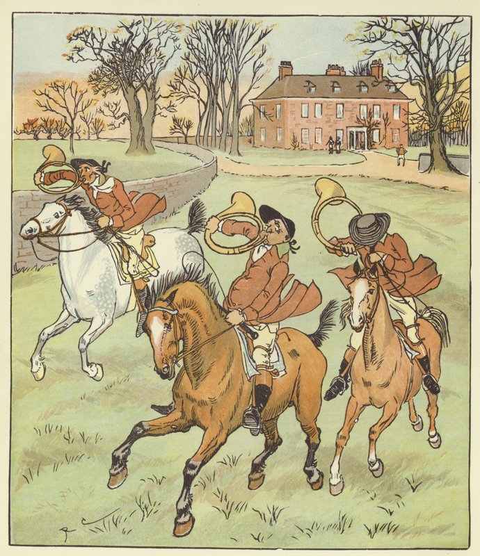 Trzech Jowialnych Łowców autorstwa Randolph Caldecott