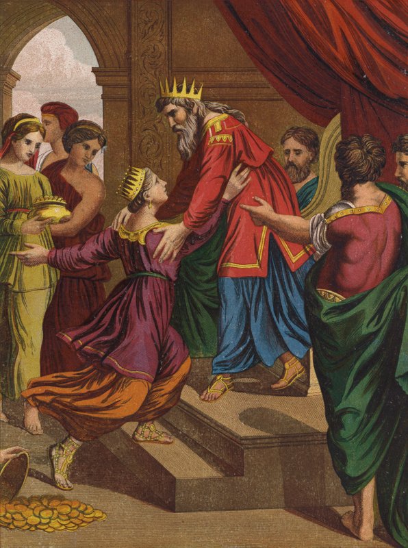Wizyta królowej Saby na Salomonie autorstwa after Raphael