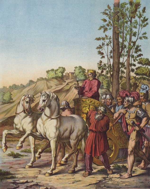 Herod Wielki zostaje królem Judei jako wasal Rzymian (kolor lito) autorstwa after Raphael